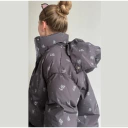 Elegant Printed Cotton Jacket Trouser Women's Set Hooded Thicken Zipper Coat Straight Pants Loose Lady 2026 Winter Autumn Suit
