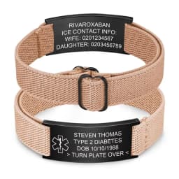 Personalized Medical Alert Bracelet for Men Customized Elastic Strap Stainless Steel Medical ID Bracelets Engraved Medic Info