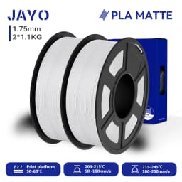 JAYO 2 Rolls 3D PLA Matte Printer Filament 1.75mm Neatly Wound PLA Filament with Matte Finish Print with 99% FDM 3D Printer
