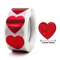 50-500pcs Heart Stickers For Envelopes Valentine's Day Sparkling Heart Stickers Decorative Love Stickers Holiday Decoration