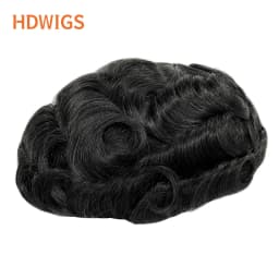 Afro Men's Capillary Prothesis Water Curly Man Toupee Indian Human Hair System Units 25mm Curl Human Hair Toppers Natural Color