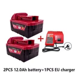 M18 For Milwaukee 18V Power Tool Battery, Charger BR XC M18B5 48-11-1860, Built-in 18650 Power Tool Battery 6.0Ah/9.0Ah/12.0Ah