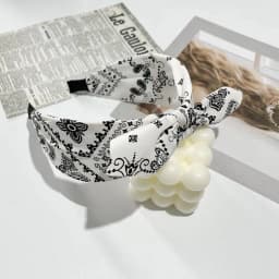 Boho Bow Print Headbands for Women Wide Brimmed Hairbands Vintage Elegant Hair Hoop Cross Knot Headwear Girls Hair Accessories