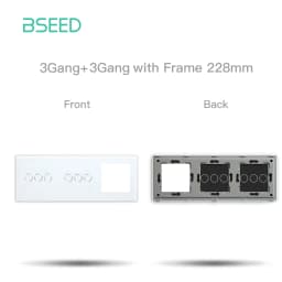 BSEED EU Standard Touch Light Switch Panel With Wall Socket Frames 228mm Metal Base Included Glass Frame Without Switch Part
