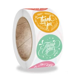 50-500pcs Round Thank You For Your Order Sticker Thanks For Shopping Small Shop Local Handmade Sticker Blue Pink Labels Sticker