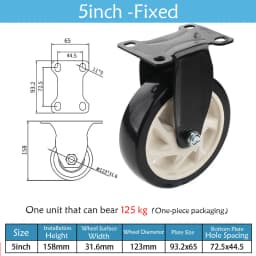 1.5-5 Inch Polyurethane Swivel Caster M6/M8-M12 Screw For Furniture Wheel Caster Wheels 360° Caster Wheel Industrial With Brake