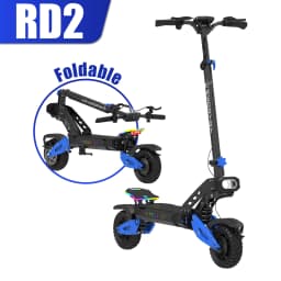 REDDYDY RD2 Electric Offroad Scooter 45MPH Max Speed 3600W Peak Dual Motors Adult Scooter 60V18.2Ah High Capacity Battery 50Miles Max Range 3-riding Modes 10.5" Off-Road Tires Dual Hydraulic Disc Brakes Dual Shock Absorbers NFC Unlocking APP Smart Control