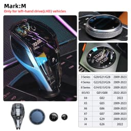 4 Pieces Set Crystal Gear Shift Knob Lever Car Crystal Shift Knob Gear Handle For BMW F40 F44 F45 F46 G20 G21 G22 G23 G26 G28