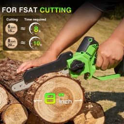 TaskStar Brushless Electric Chainsaw 6&8 Inch Handheld Cordless Pruning Saw with 2 4000mAh Batteries Manual Oil Supply Garden Power Tools For Wood Cutting Tree Trimming