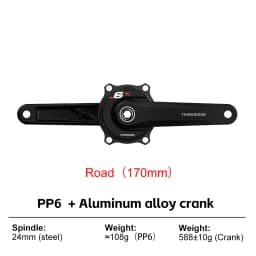 THINKRIDER PP6 Bike Spider Power Meter 4 Bolt 110BCD 24mm Cadence Pedal Balance BLE ANT+ Crankset Chainring for Shimano