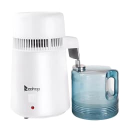 4L Countertop Home Water Distiller Machine With Activated Carbon Filter Food-grade 304 stainless steel Portable Distiller, White