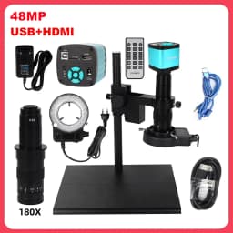 Yizhan 4K HD Electronic Digital Microscope For Soldering HDMI/ USB/ VGA/ Microscope Camera 150X Lens Big Vision Articulated Arm