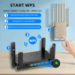 300Mbps Wireless Router 2.4G WiFi Repeater with 6 High Gain Antennas Long Range Signal Amplifier Network for Home