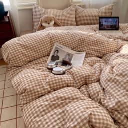 100% Cotton Yarn-dyed Duvet Cover Set or Single Quilt Covers Skin-friendly Breathable Blanket Cover Soft Plaid Comforter Cover