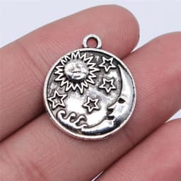 10pcs Antique Bronze Silver Color Sun Charms Pendant Jewelry Metal Alloy Jewelry Marking Sun Charms For Jewelry Making