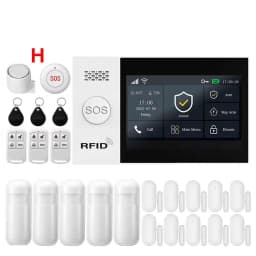 PGST WiFi 4G GSM Alarm System Works with TUYA Smart Life for Home Security with PIR Wireless Solar Siren Works with Aleax