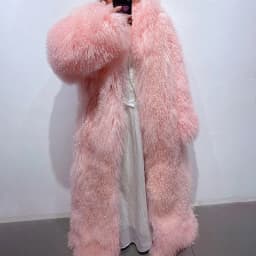YOLOAgain 135-140cm Floor Length Mongolia Sheep Fur Coat Women Winter Warm Party Long Fur Coat Ladies Overcoat