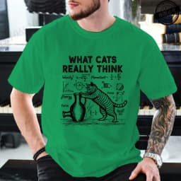 Cat Physics Science Joke Men's T Shirt Funny Math Cat Print Tees T-Shirts Men Women Casual Short Sleeve Streetwear Plus Size