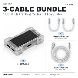 HMLAB ZNEO Gaming USB Hub - 2-to-3 Port, 8K Hz, Independent Power, With Screen, Trendy for Gaming Ambience Desk Setup