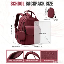 Casual Backpack, Back-To-School Essential School Backpack for Teens, Large Capacity Anti-Theft Daypack School Bag with Card Bag
