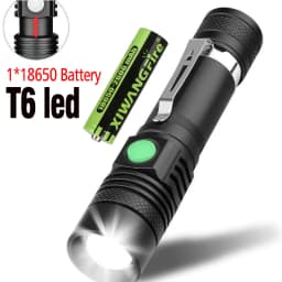 Aluminum Alloy White Laser Powerful LEP Flashlight 18650 or 21700 Battery Zoom Torch Light Lamp with Tail Rope Power Indicator