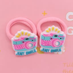 2Pcs/Set Sweet Cake Ice Cream Shape Hair Accessories Colorful Nylon Headband Kids Ponytail Holder Scrunchie Ornaments Gift