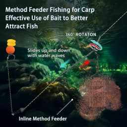 Carp Fishing Feeder Set – Bait cage with braided hook line, includes 30g/40g/50g sinkers, pre-tied fishing line rigs