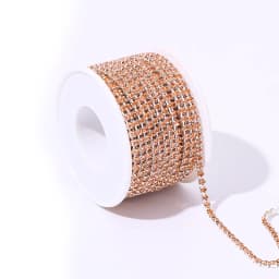 DUCRYSTAL 10Yard/Roll Crystal Rhinestone Chain Trim for Sewing Craft DIY Decoration Jewelry Rhinestones Chain for Wedding Dress