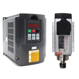 【EU】 2.2KW ER20 High Speed Square Air Cooled Cooling spindle motor Woodworking CNC Router Milling Kit + Inverter VFD
