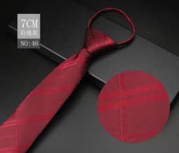 Luxury 7cm Mens Tie Pre-tied Easy Wear Neck Tie For Men Zipper Lazy Pre-tied Business Wedding Stripes Plaid Women Necktie