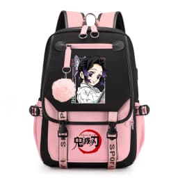Kids Anime School Backpack Demon Slayer Pattern Casual Daypack for Girls Students Book Bag