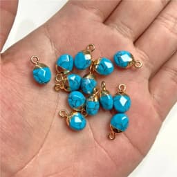 5pcs Natural Stone Oval Faceted Charm Pendant for DIY Jewellery Making Necklace Earrings Gem Pendant Accessory 6x10MM Wholesale