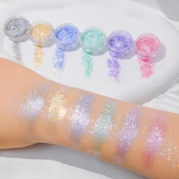 6 Pcs Elegant Mirror Chrome Effect Metallic Dust Holographic Glazed Manicure Decoration Reflective Gold Silver Glitters Powder