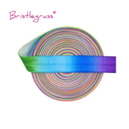 BRISTLEGRASS 2 Yard 5/8" 15mm Fox Dog Cat Rose Flower Floral Print FOE Fold Over Elastic Spandex Band Hair Tie Dress Sewing Trim