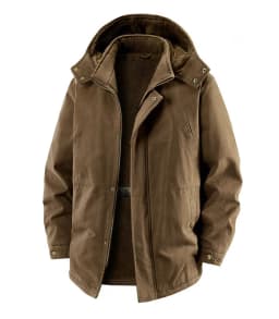Middle Elderly Mens Pure Cotton Multi Pocket Workwear Jacket Mid Length Loose Windbreaker Spring Autumn Outdoor Windproof Daily