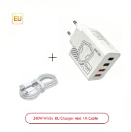 Durable 240W GaN Mechanical Multi‑Port USB Travel Charger EU US Plug Power Adapter for Phone Laptop Tablet Travel Work
