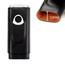 Galiner Travel 3 Tubes Cigar Case Leather Brown Black Portable Mini Humidor Holder Box With Cigar Cutter