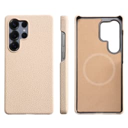 for Magsafe Case for Samsung Galaxy S26 S24 S25 Ultra Plus Natural Cowhide Leather Magnetic Protector Luxury Phone Back Cover