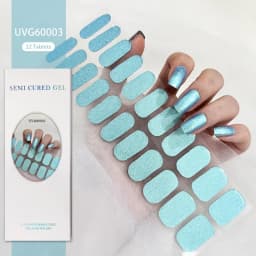 16/20/22Tips Semi-Cured Gel Nail Patch Adhesive Sliders Long Lasting Full Gel Nail Stickers DIY Manicure Harden In UV Lamp Need