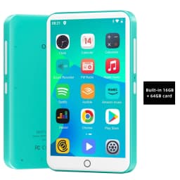 16GB/80GB MP3 Player Android 9.0 with Bluetooth and WiFi, 4.0-inch with speakers, FM radio, eBooks, capacity up to 512GB