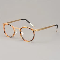 Denmark Ultralight Retro Round Glasses Frame Men Women 9704 Fashion Screwless Eyeglasses Titanium Acetate Oculos Classic Design