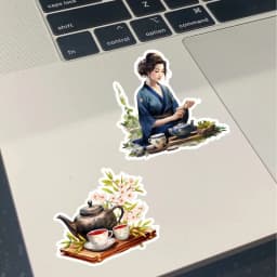 Cute Watercolor Tea Ceremony, Art Stickers Self-made Fashion Girl Scrapbooking /Decorative /DIY Craft Photo Album Journal