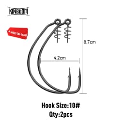 Kingdom Spring Fishing Hooks 3# 5# 6# 8# 10# Carbon Steel Lead Crank Hook with Spring Lock Soft Bait Fishing Gear Accessories