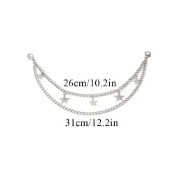 Multi-layer Metal Bag Chain DIY Handles Heart Star Pendant Shoulder Bag Chain DIY Jewelry Accessory With Lobster Buckle Pendant