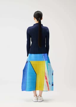 Miyake Pleated Spring And Summer New Product Printed Horizontal Skirt