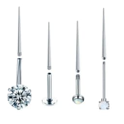 2PCS Internal & External Thread Steel Body Piercing Kit 14G (1.6mm) & 16G (1.2mm) Eyebrow Lip Ear Tongue Needle Tool
