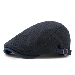 Autumn Flat Peaked Cap For Men Solid Knit Beret Hat Women Retro Newsboy Ivy Herringbone Beret Cabbie Forward Hat Adjustable