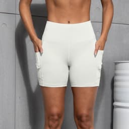 Solid Color Yoga Pants With Pockets Quick Drying High Waisted Gym Push Up Yoga Shorts for Woman Breathable Workout Fitness Shor