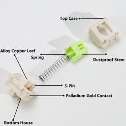 LEOBOG Reaper Switch 45gf 5-Pin Linear Creamy Switches HIFI For Custom DIY 60% Gaming Mechanical Keyboard POM Stem MX Keycaps