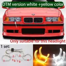 Switchback DTM Style Light LED Angel Eye Dual Color for BMW E36 3 Series with Euro headlights 1992-1998